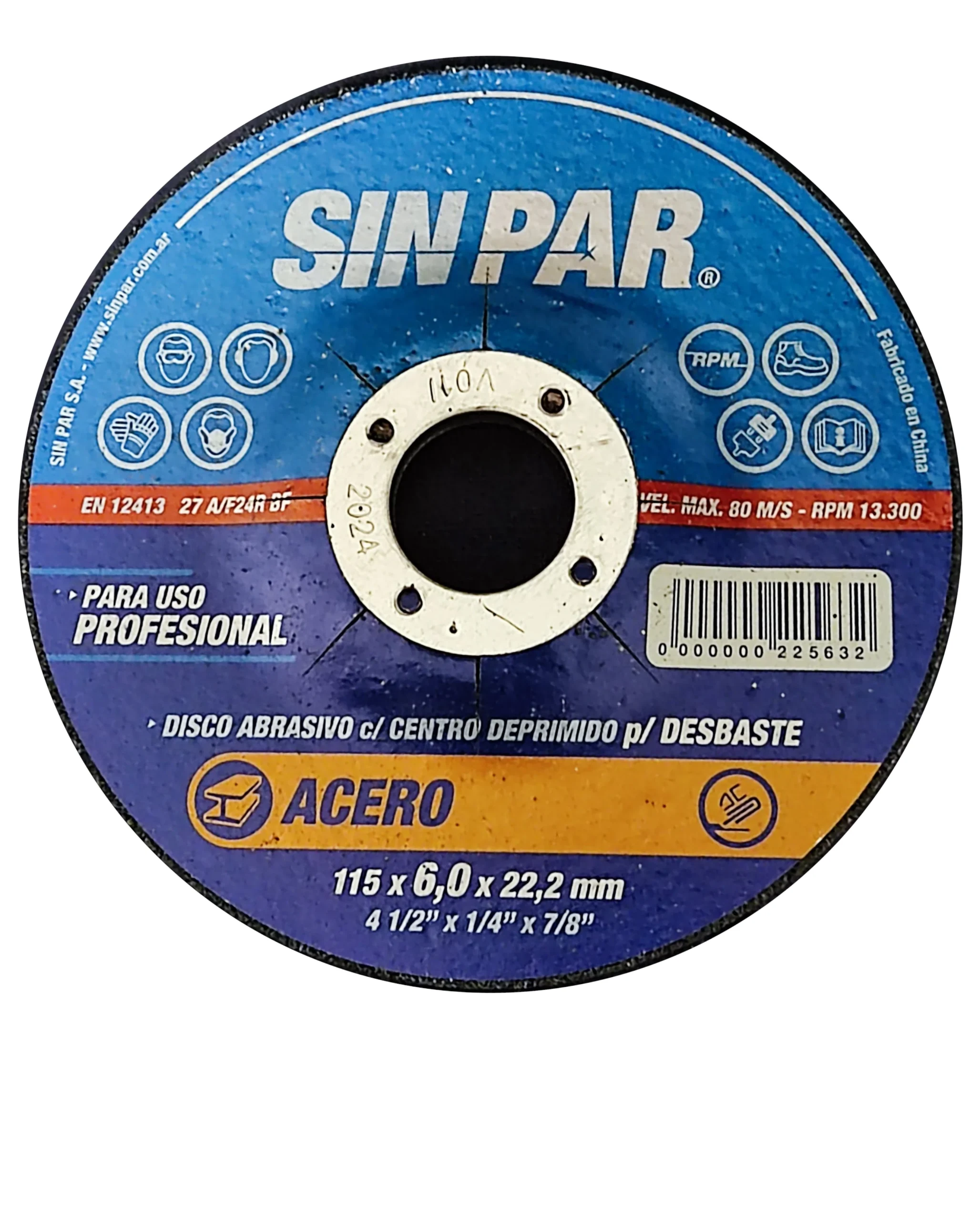 DISCO DESBASTE METAL S/PAR 115  X  22.2MM